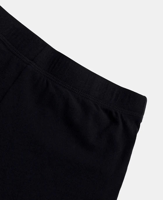 High Coverage Super Combed Cotton Elastane Stretch Shorties With Concealed Waistband - Black