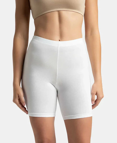 High Coverage Super Combed Cotton Elastane Stretch Shorties With Concealed Waistband - Black