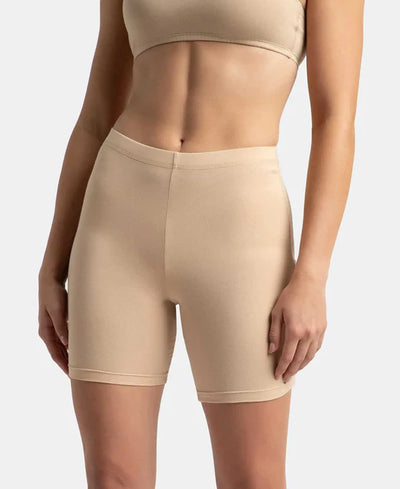 High Coverage Super Combed Cotton Elastane Stretch Shorties With Concealed Waistband - Black