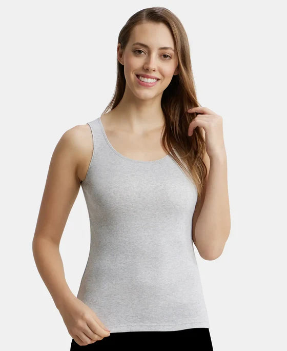 Super Combed Cotton Rib Fabric Inner Tank Top With StayFresh Treatment - Black