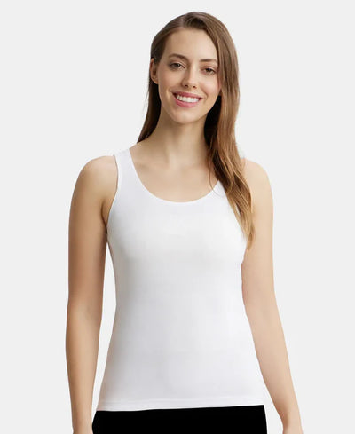 Super Combed Cotton Rib Fabric Inner Tank Top With StayFresh Treatment - Black
