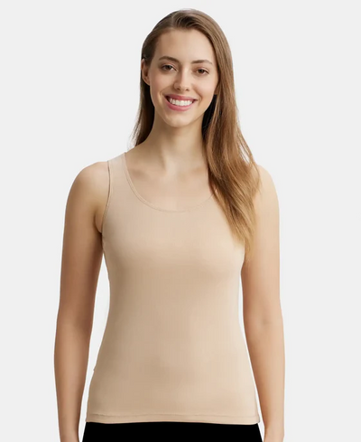 Super Combed Cotton Rib Fabric Inner Tank Top With StayFresh Treatment - Black