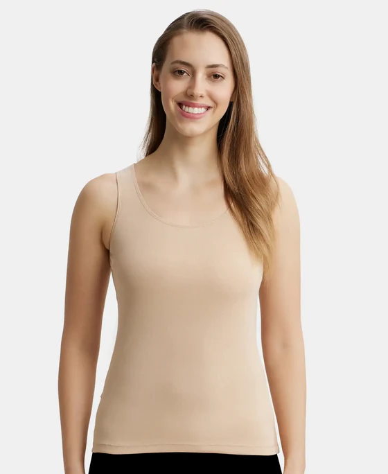 Super Combed Cotton Rib Fabric Inner Tank Top With StayFresh Treatment - Black