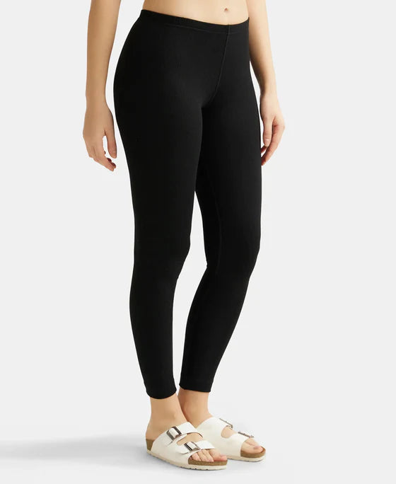 Super Combed Cotton Rich Thermal Leggings with StayWarm Technology - Black