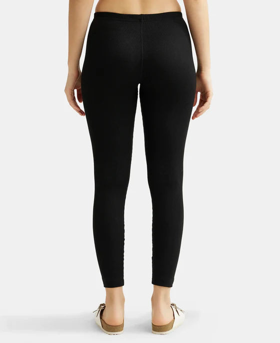 Super Combed Cotton Rich Thermal Leggings with StayWarm Technology - Black