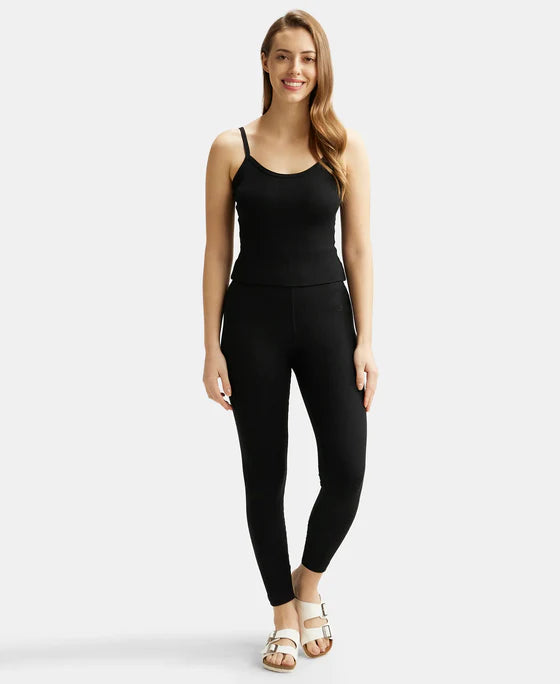 Super Combed Cotton Rich Thermal Leggings with StayWarm Technology - Black