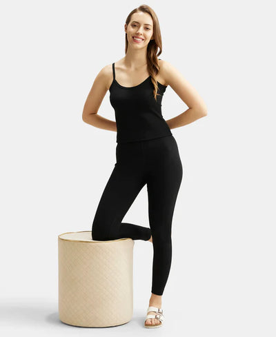Super Combed Cotton Rich Thermal Leggings with StayWarm Technology - Black