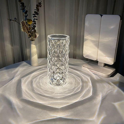 The Flair Store™ Crystal Diamond Rose Lamp – 16 Color Changing | USB Rechargeable | Touch Control LED Bedside Lamp | Romantic Night Light