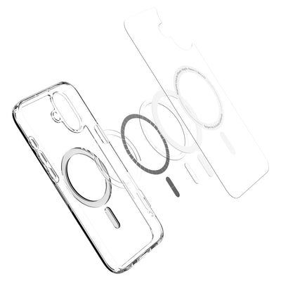 Spigen Ultra Hybrid MagFit Back Cover Case for iPhone 16 – White | MagSafe Compatible | TPU + Polycarbonate | Shockproof & Sleek
