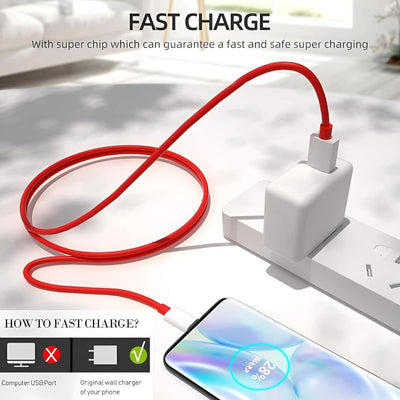 120W SuperVOOC Fast Charging Cable – Type-C to USB | Red Edition