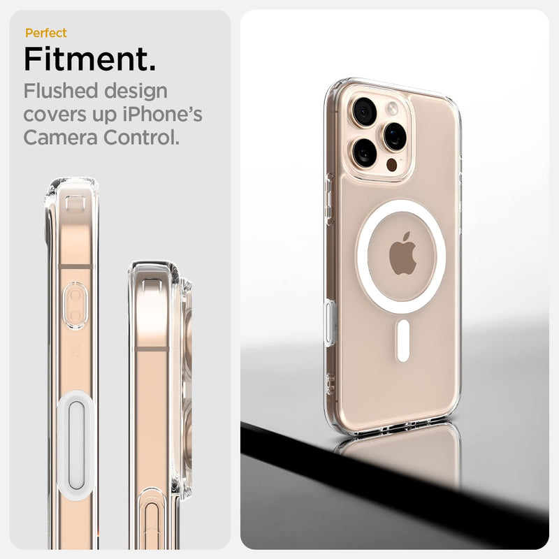 Spigen Ultra Hybrid T MagFit Back Cover Case for iPhone 16 Pro Max – White | MagSafe Compatible | TPU + Polycarbonate | Transparent Shockproof Protection