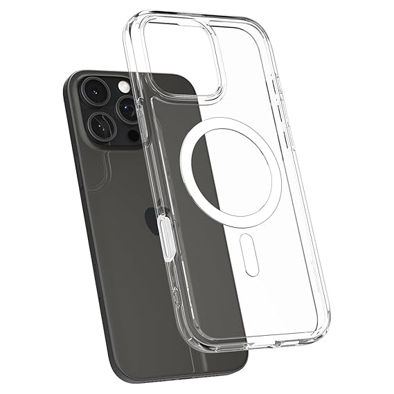 Spigen Ultra Hybrid T MagFit Back Cover Case for iPhone 16 Pro – White | MagSafe Compatible | TPU + Polycarbonate | Transparent Protective Case