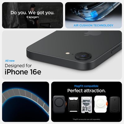 Spigen Ultra Hybrid Back Cover Case for iPhone 16e (2025) – Crystal Clear | TPU + Polycarbonate | Slim & Protective