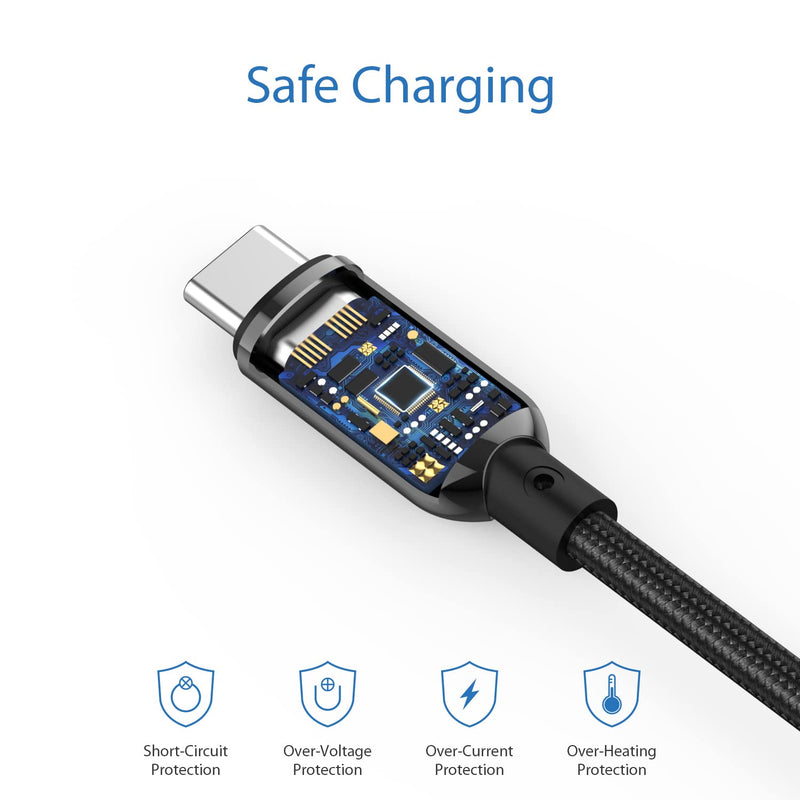 Type-C to Type-C 100W Fast Charging Cable with LED Power Display | Smart Charge Edition