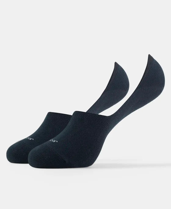 Compact Cotton Elastane Stretch No Show Socks With StayFresh Treatment - Navy (Pack of 2)