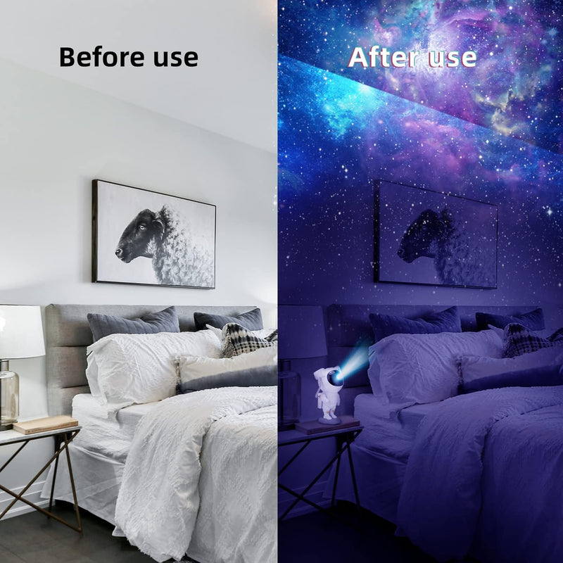 Amazm™ Astronaut Galaxy Star Projector – Remote Controlled | Rotating Nebula Light | Timer | Space-Themed Night Lamp for Kids & Adults | Bedroom, Gaming & Home Décor