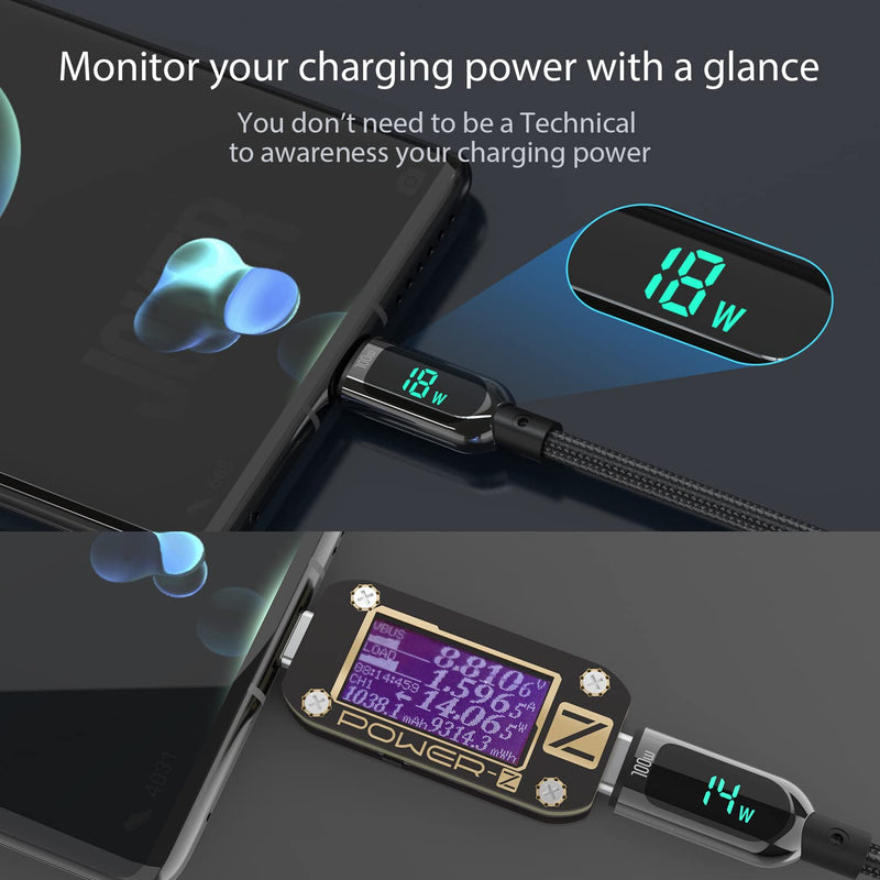 Type-C to Type-C 100W Fast Charging Cable with LED Power Display | Smart Charge Edition