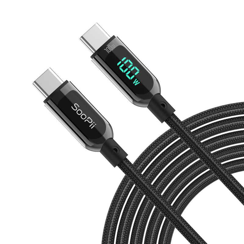 Type-C to Type-C 100W Fast Charging Cable with LED Power Display | Smart Charge Edition