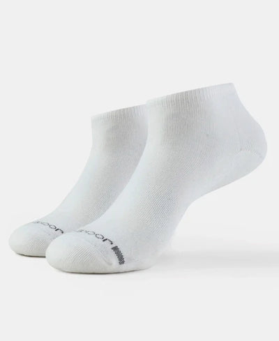 Compact Cotton Elastane Stretch Low Show Socks with StayFresh Treatment - Black (Pack of 2)
