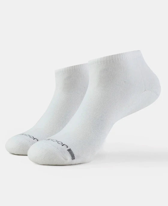 Compact Cotton Elastane Stretch Low Show Socks with StayFresh Treatment - Black (Pack of 2)