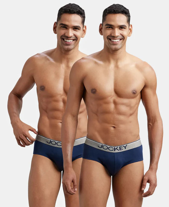 Super Combed Cotton Solid Brief with Ultrasoft Waistband - Black (Pack of 2)