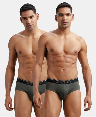 Super Combed Cotton Solid Brief with Ultrasoft Waistband - Black (Pack of 2)