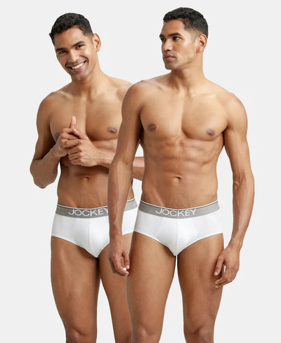 Super Combed Cotton Solid Brief with Ultrasoft Waistband - Black (Pack of 2)