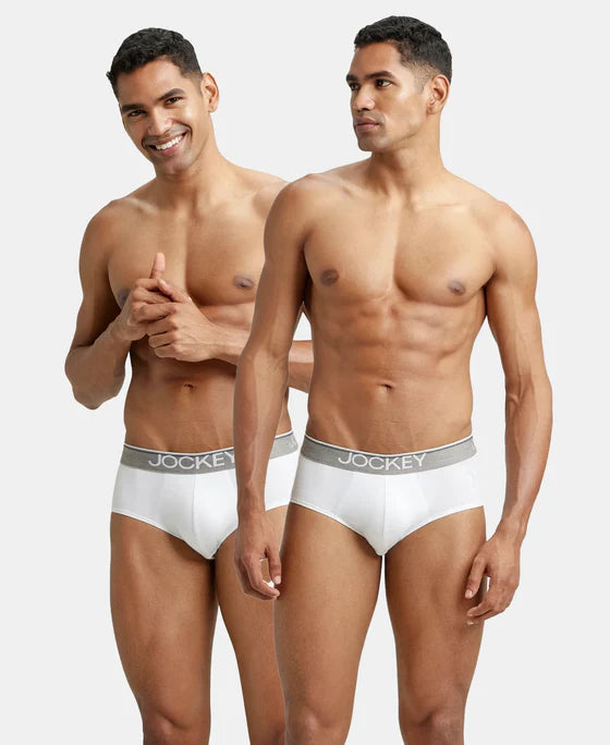 Super Combed Cotton Solid Brief with Ultrasoft Waistband - Black (Pack of 2)