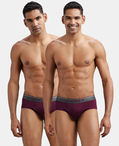 Super Combed Cotton Solid Brief with Ultrasoft Waistband - Black (Pack of 2)