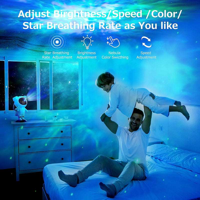 Amazm™ Astronaut Galaxy Star Projector – Remote Controlled | Rotating Nebula Light | Timer | Space-Themed Night Lamp for Kids & Adults | Bedroom, Gaming & Home Décor