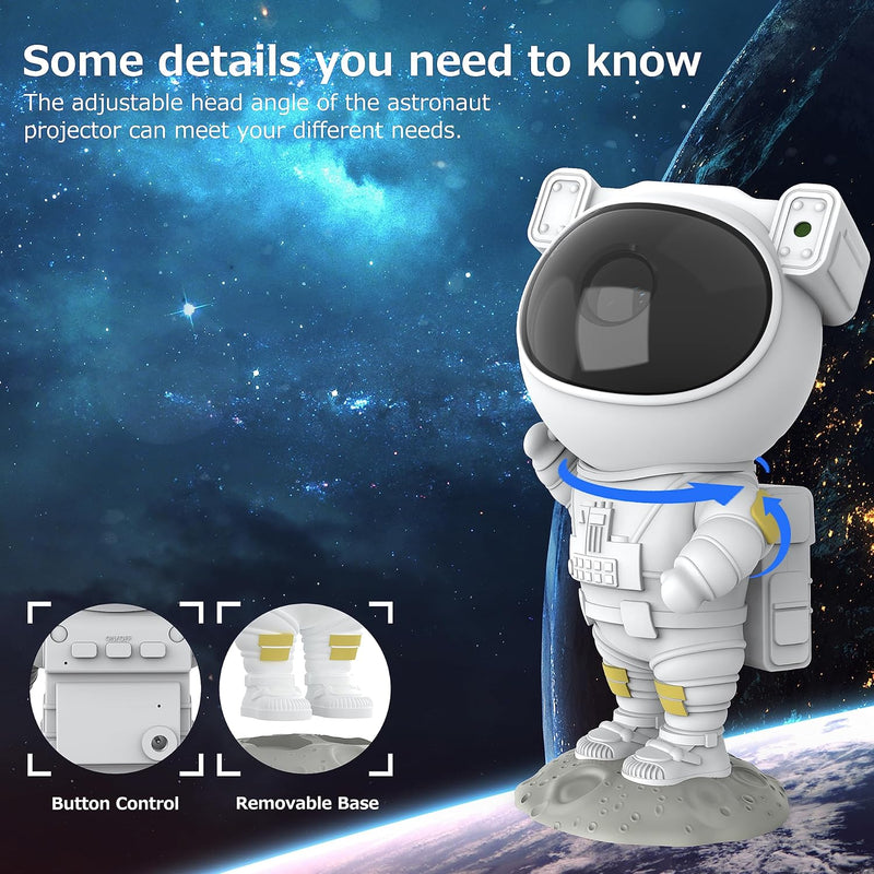 Amazm™ Astronaut Galaxy Star Projector – Remote Controlled | Rotating Nebula Light | Timer | Space-Themed Night Lamp for Kids & Adults | Bedroom, Gaming & Home Décor