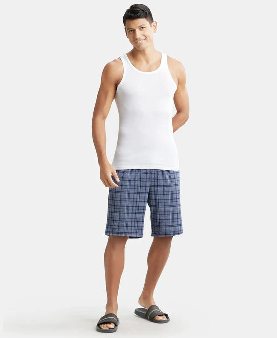 Tencel Micro Modal Cotton Rib Sleeveless Vest with Extended Length - White