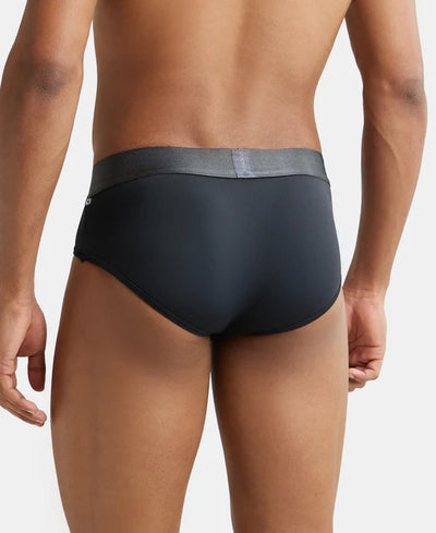 Tactel Microfiber Elastane Stretch Solid Brief with Moisture Move Properties - Black