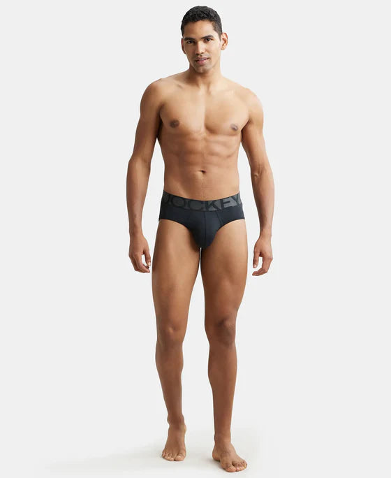 Tactel Microfiber Elastane Stretch Solid Brief with Moisture Move Properties - Black