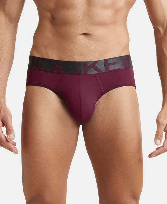 Tactel Microfiber Elastane Stretch Solid Brief with Moisture Move Properties - Black