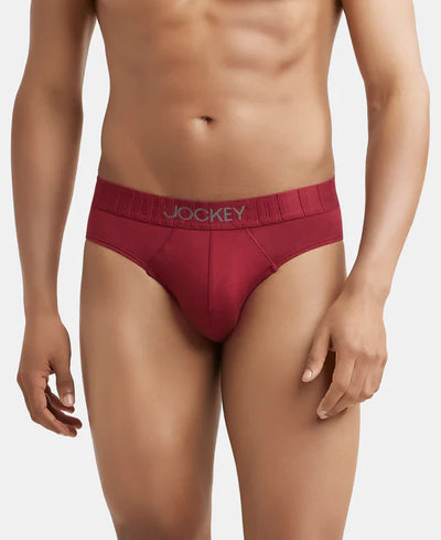 Supima Cotton Elastane Stretch Solid Brief with Ultrasoft Waistband - Black