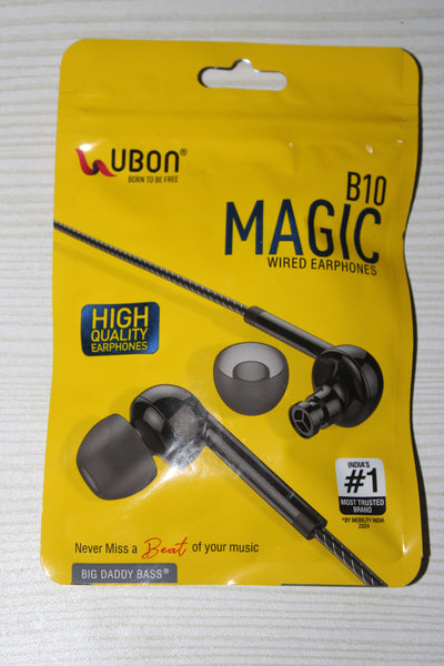 UBON B-10 Magic Wired Earphones – High Bass, HD Sound & Built-in Mic | Premium Wired Audio Experience