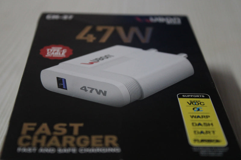UBON 47W Super Fast Wall Charger – VOOC / Warp / Dash / Dart / Turbo Charge Supported | Dual Port | Universal Compatibility