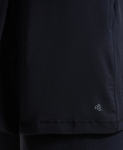 Environment Friendly Lyocell Elastane Stretch Relaxed Fit Full Sleeve Shrug - Black