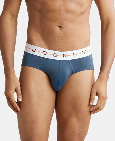 Super Combed Cotton Elastane Stretch Solid Brief with Ultrasoft Waistband - Black