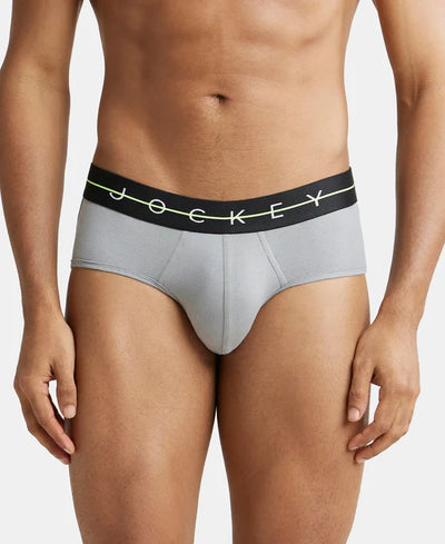 Super Combed Cotton Elastane Stretch Solid Brief with Ultrasoft Waistband - Black