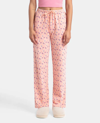 Super Combed Cotton Printed Pyjama with Side Pockets Black
