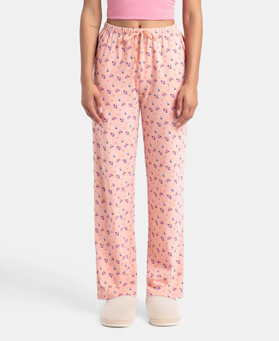 Super Combed Cotton Printed Pyjama with Side Pockets Black
