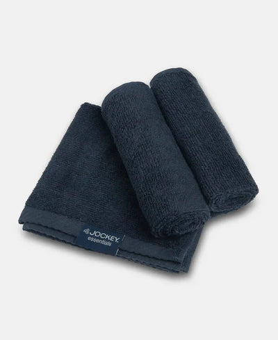 Cotton Terry Ultrasoft and Durable Solid Face Towel - Navy (Pack of 3)