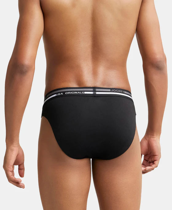 Super Combed Cotton Solid Brief with Ultrasoft Waistband - Black (Pack of 2)