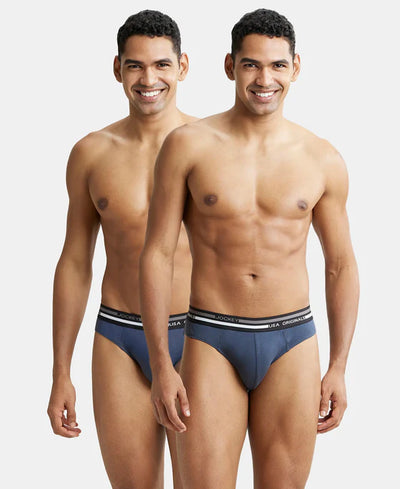 Super Combed Cotton Solid Brief with Ultrasoft Waistband - Black (Pack of 2)