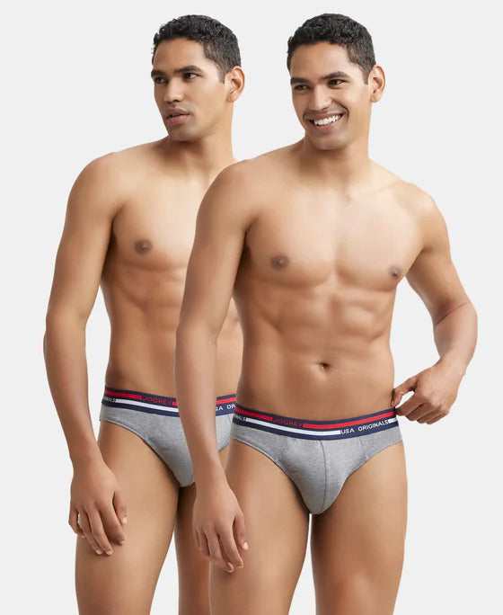 Super Combed Cotton Solid Brief with Ultrasoft Waistband - Black (Pack of 2)