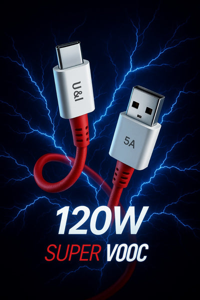 120W SuperVOOC Fast Charging Cable – Type-C to USB | Red Edition